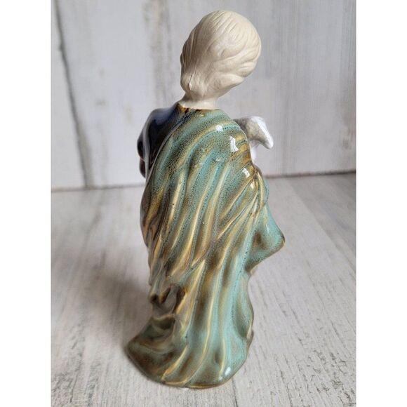 Nativity scene Shepherd boy lamb figure ceramic Xmas - Picture 4 of 7